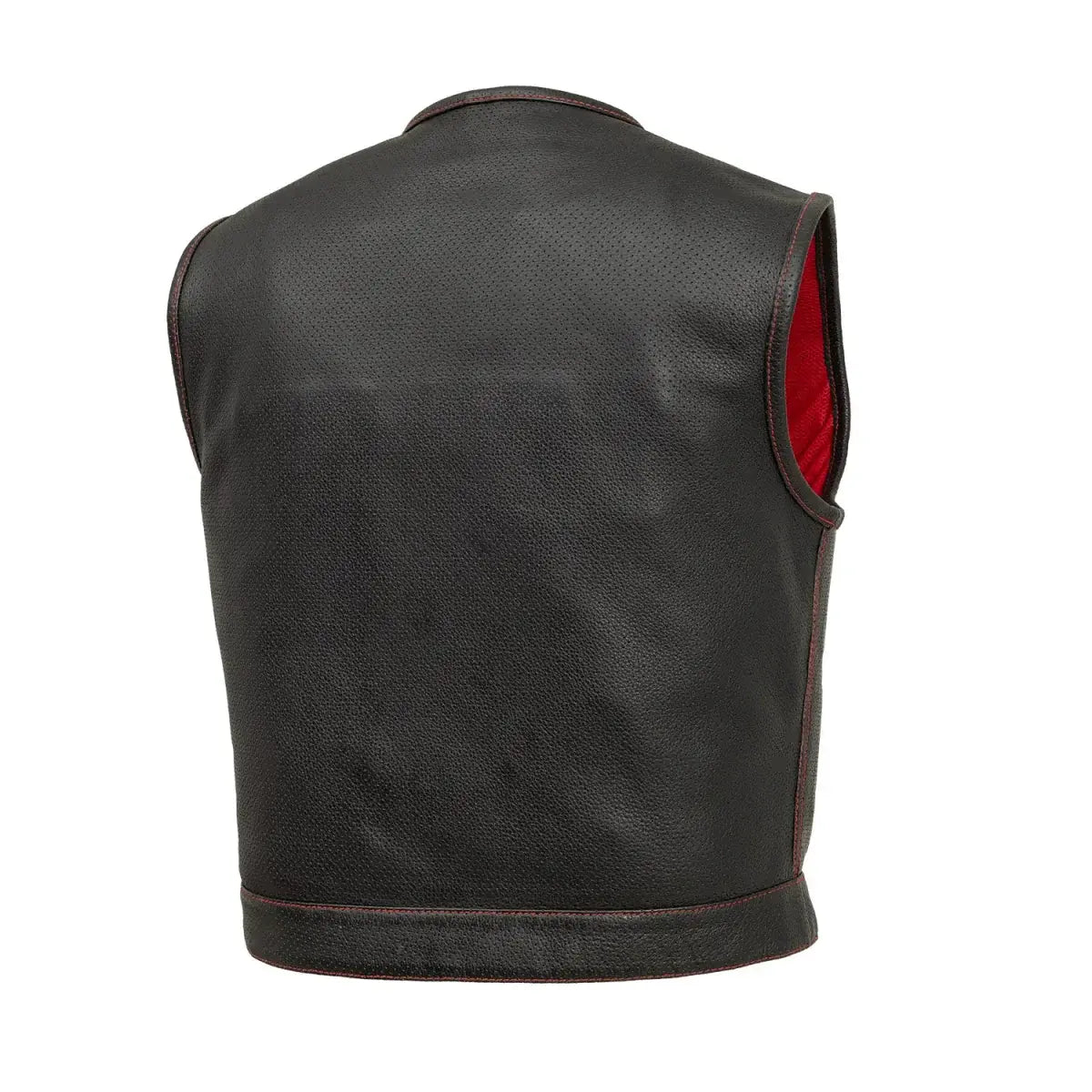 Lowside Men's Perforated Motorcycle Leather Vest - First Manufacturing Company - Flyclothing LLC