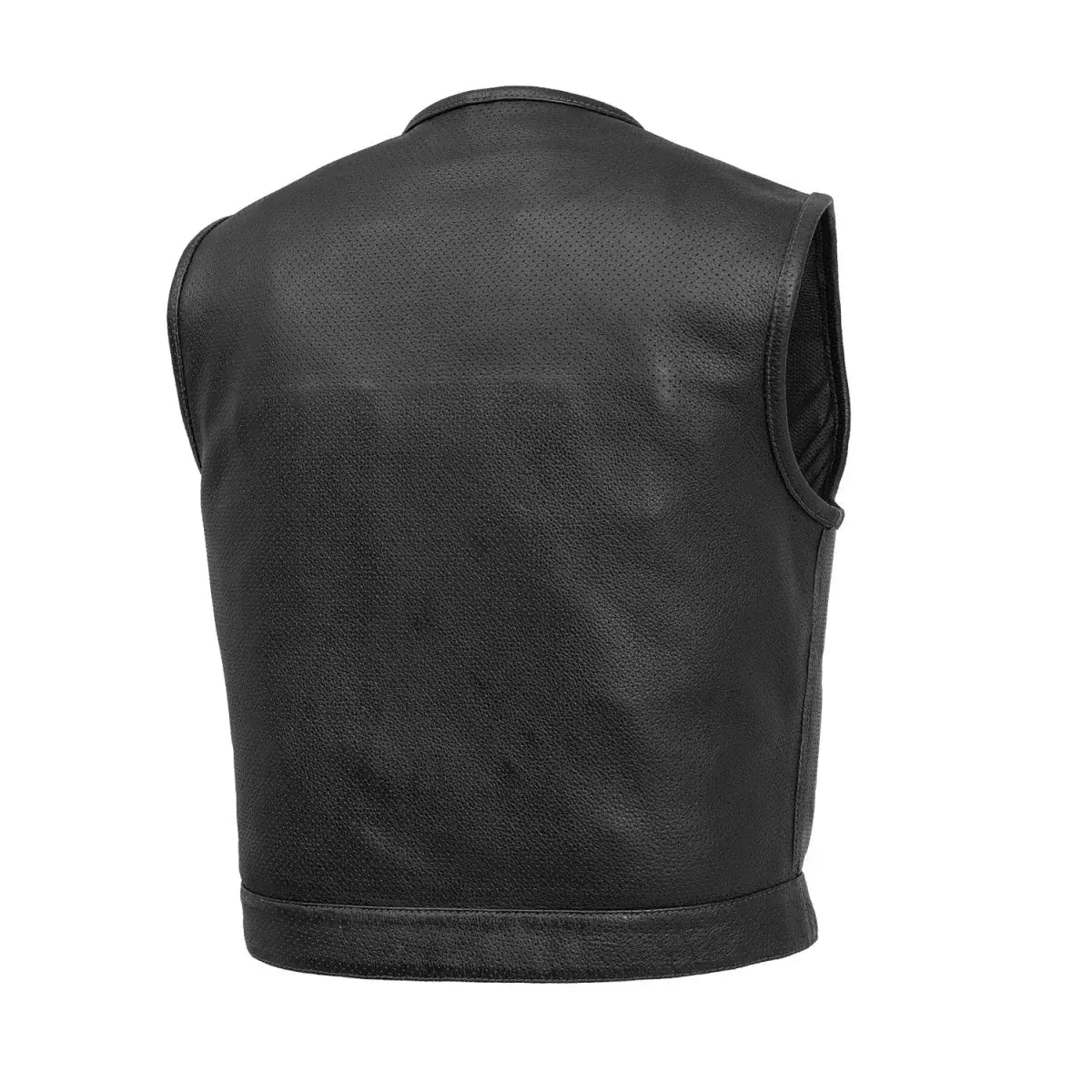 Lowside Men's Perforated Motorcycle Leather Vest - First Manufacturing Company - Flyclothing LLC