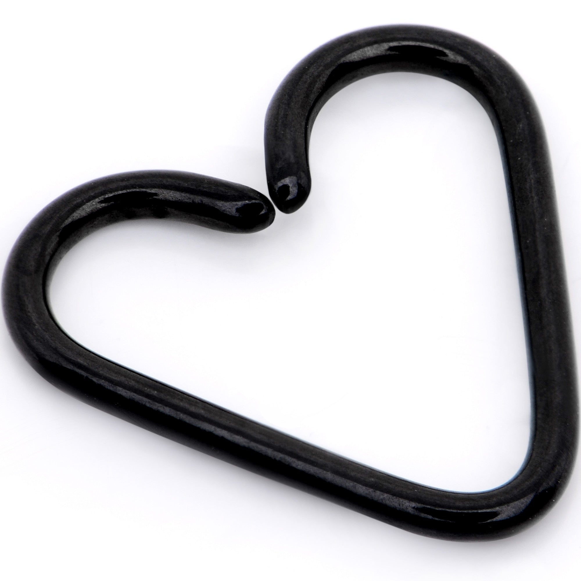 3/8 Annealed Black Anodized Titanium Heart Daith Cartilage Tragus - BodyCandy - Flyclothing LLC