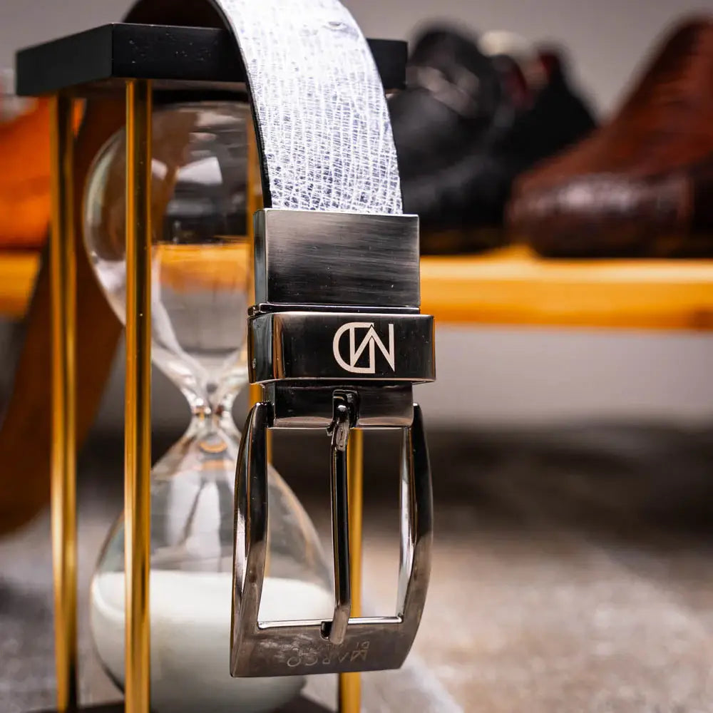 Lucca Belt Newspaper / Black - Marco Di Milano - Flyclothing LLC