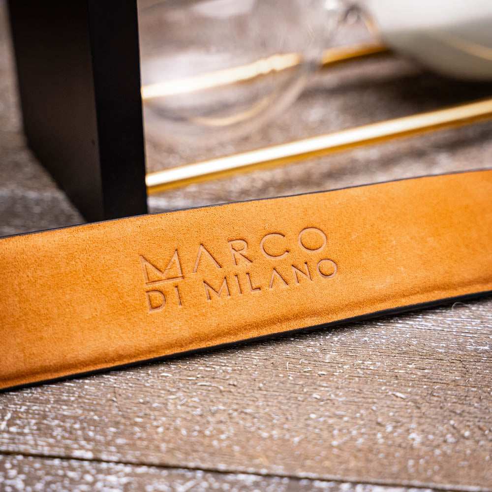 Lucca Belt Newspaper / Black - Marco Di Milano - Flyclothing LLC