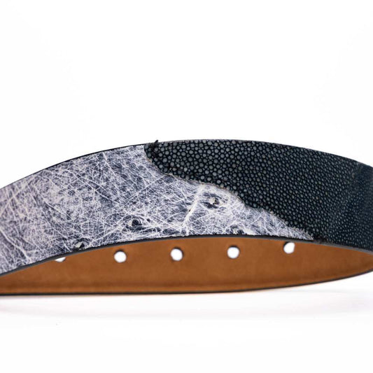 Lucca Belt Newspaper / Black - Marco Di Milano - Flyclothing LLC