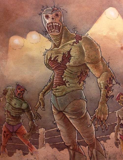 Black Market Art Company Lucha Zombie Print - Black Market Art Company - Flyclothing LLC