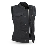 Ludlow Women's Motorcycle Canvas Vest - First Manufacturing Company - Flyclothing LLC