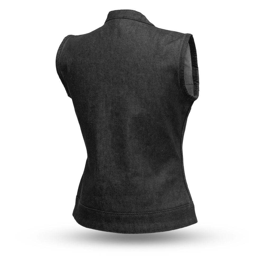 Ludlow Women's Motorcycle Denim Vest - First Manufacturing Company - Flyclothing LLC