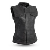 Ludlow Women's Motorcycle Leather Vest - First Manufacturing Company - Flyclothing LLC