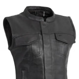 Ludlow Women's Motorcycle Leather Vest - First Manufacturing Company - Flyclothing LLC