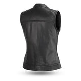 Ludlow Women's Motorcycle Leather Vest - First Manufacturing Company - Flyclothing LLC
