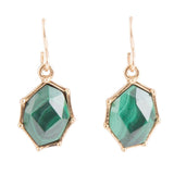 Lukcy 7's Green Malachite and Golden Earrings - Barse Jewelry