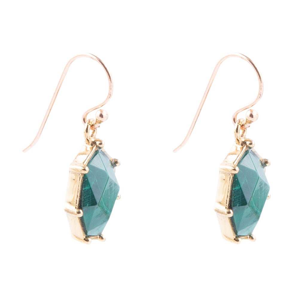 Lukcy 7's Green Malachite and Golden Earrings - Barse Jewelry - Flyclothing LLC