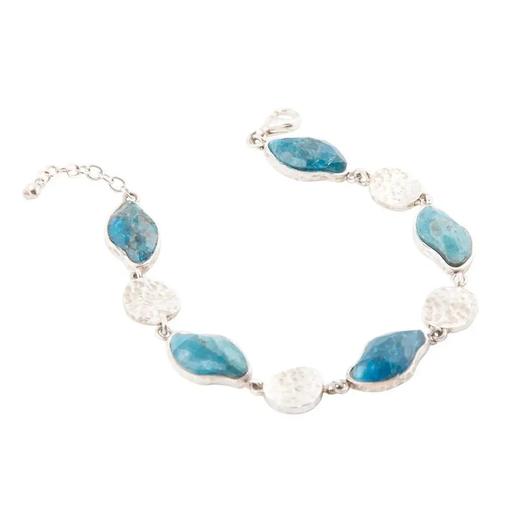 Luna Blue Apatite and Sterling Silver Line bracelet - Barse Jewelry - Flyclothing LLC