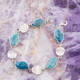 Luna Blue Apatite and Sterling Silver Line bracelet