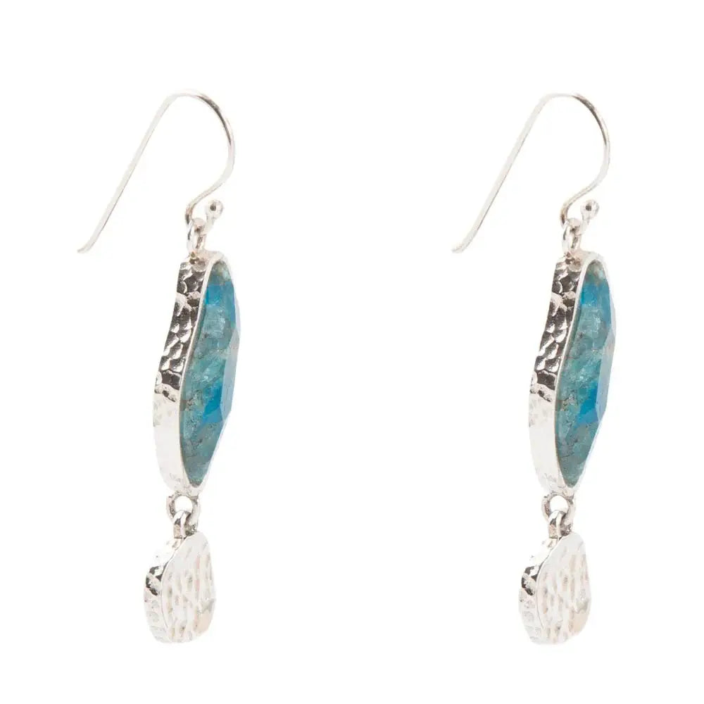 Luna Blue Apatite and Sterling Silver Drop Earrings - Barse Jewelry - Flyclothing LLC