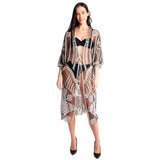 Lux Lace Tie Knot Closure Cover up Kimono Poncho - Madeline Love - Flyclothing LLC