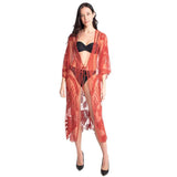 Lux Lace Tie Knot Closure Cover up Kimono Poncho - Madeline Love - Flyclothing LLC