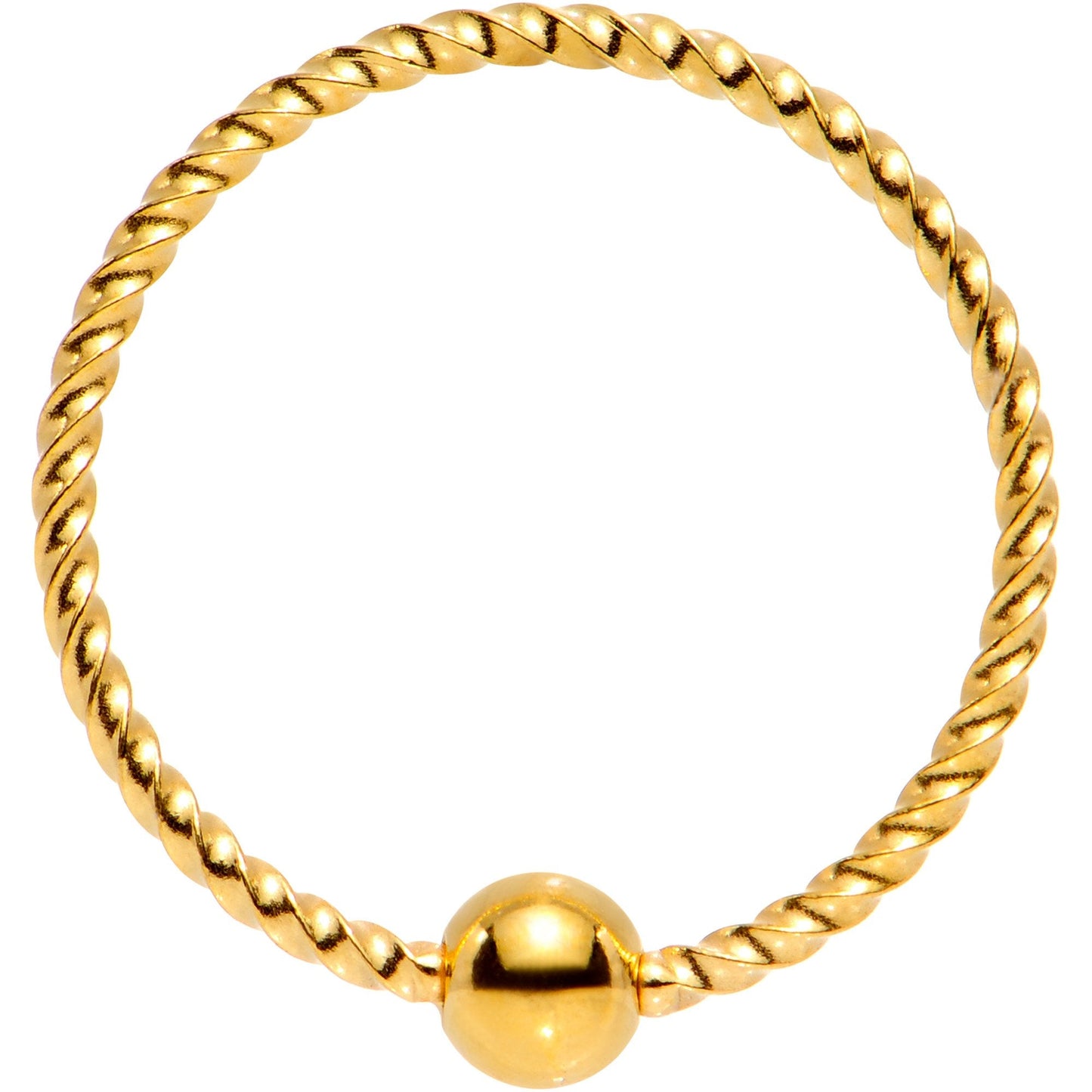 20G 3/8 Gold Tone Anodized So Twisted Captive Style Seamless Ring - BodyCandy - Flyclothing LLC