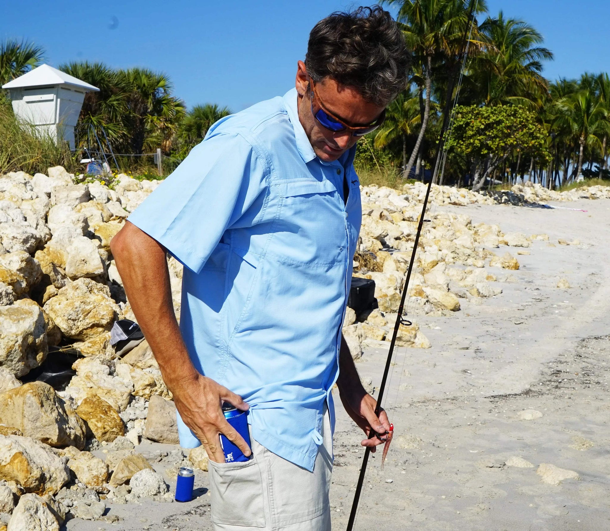 Men's Original Beer Can Island Cott. Short (30-42) - Hook & Tackle - Flyclothing LLC