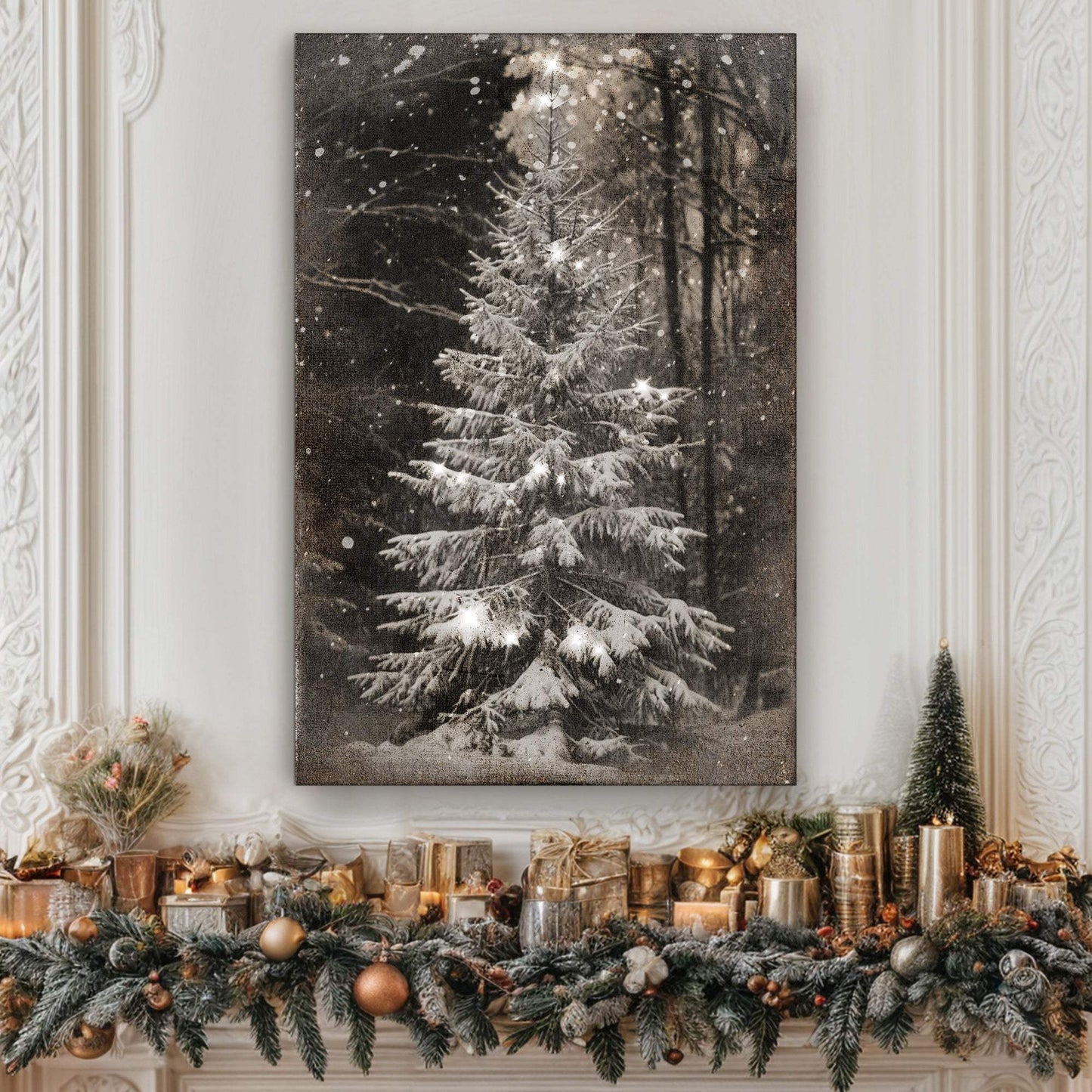 Vintage Christmas Tree Wall Art - Tailored Canvases - Flyclothing LLC