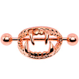14G 5/8 Rose Gold Tone Fearsome Fangs Nipple Shield Set - BodyCandy - Flyclothing LLC
