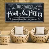 Personalized Pool Sign Black and White - Tailored Canvases - Flyclothing LLC