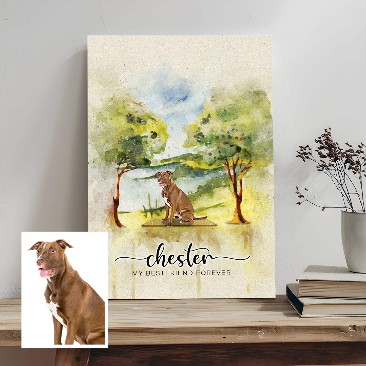 Pet Memorial Watercolor Sign My Bestfriend Forever - Tailored Canvases - Flyclothing LLC
