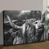 West Highland Cow Monochrome Canvas Wall Art - Tailored Canvases - Flyclothing LLC