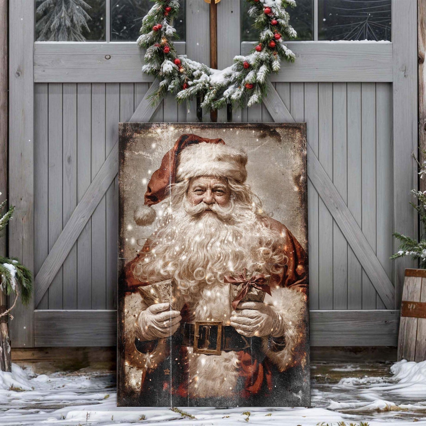 Vintage Christmas Santa Claus Wall Art IV - Tailored Canvases - Flyclothing LLC