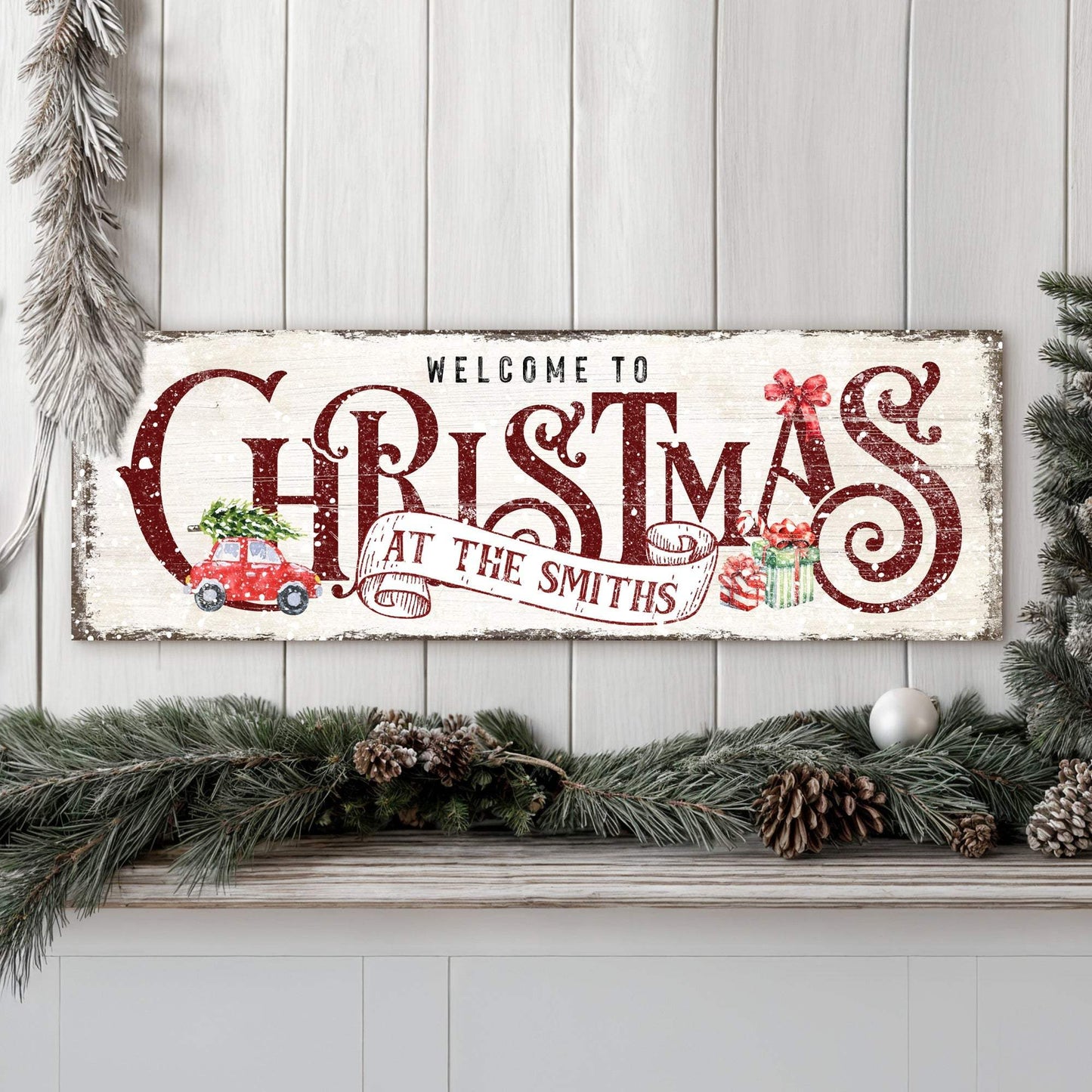 Family Welcome To Christmas Sign II - Tailored Canvases - Flyclothing LLC