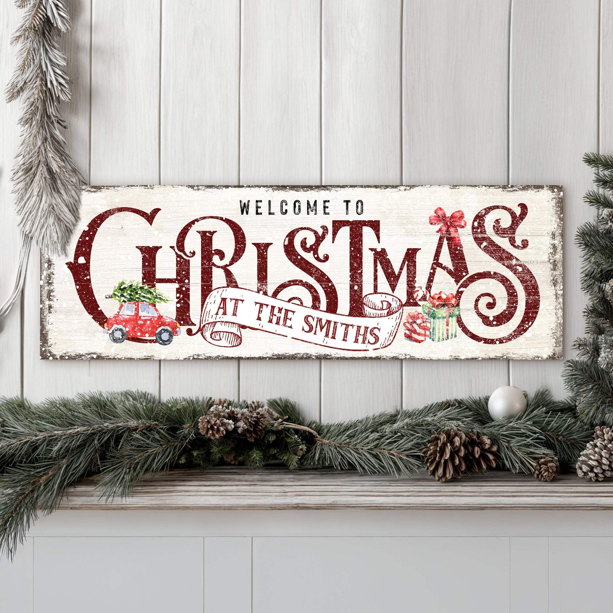 Family Welcome To Christmas Sign II - Tailored Canvases - Flyclothing LLC
