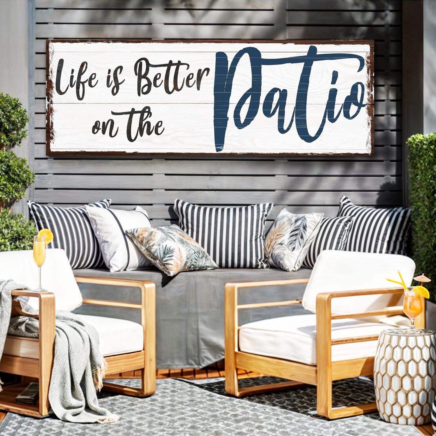 Life Is Better On The Patio Sign III - Tailored Canvases - Flyclothing LLC