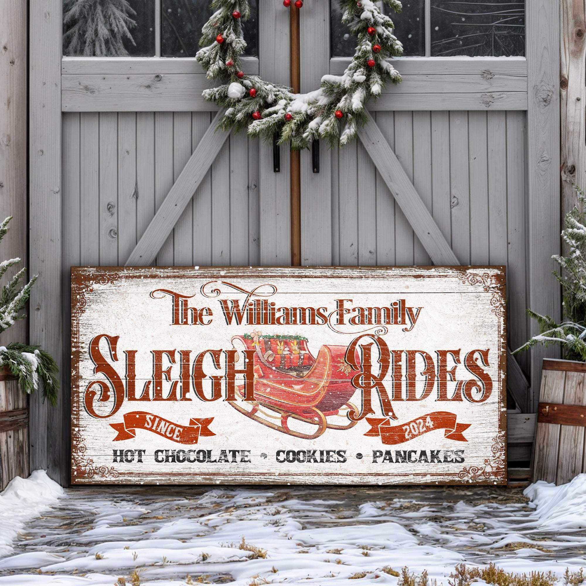 Sleigh Rides Christmas Sign V - Tailored Canvases - Flyclothing LLC
