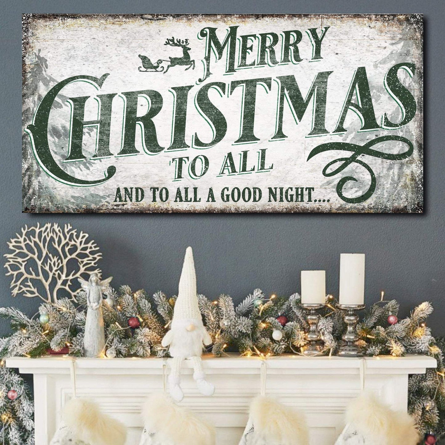 Merry Christmas To All And Goodnight Sign II - Tailored Canvases - Flyclothing LLC