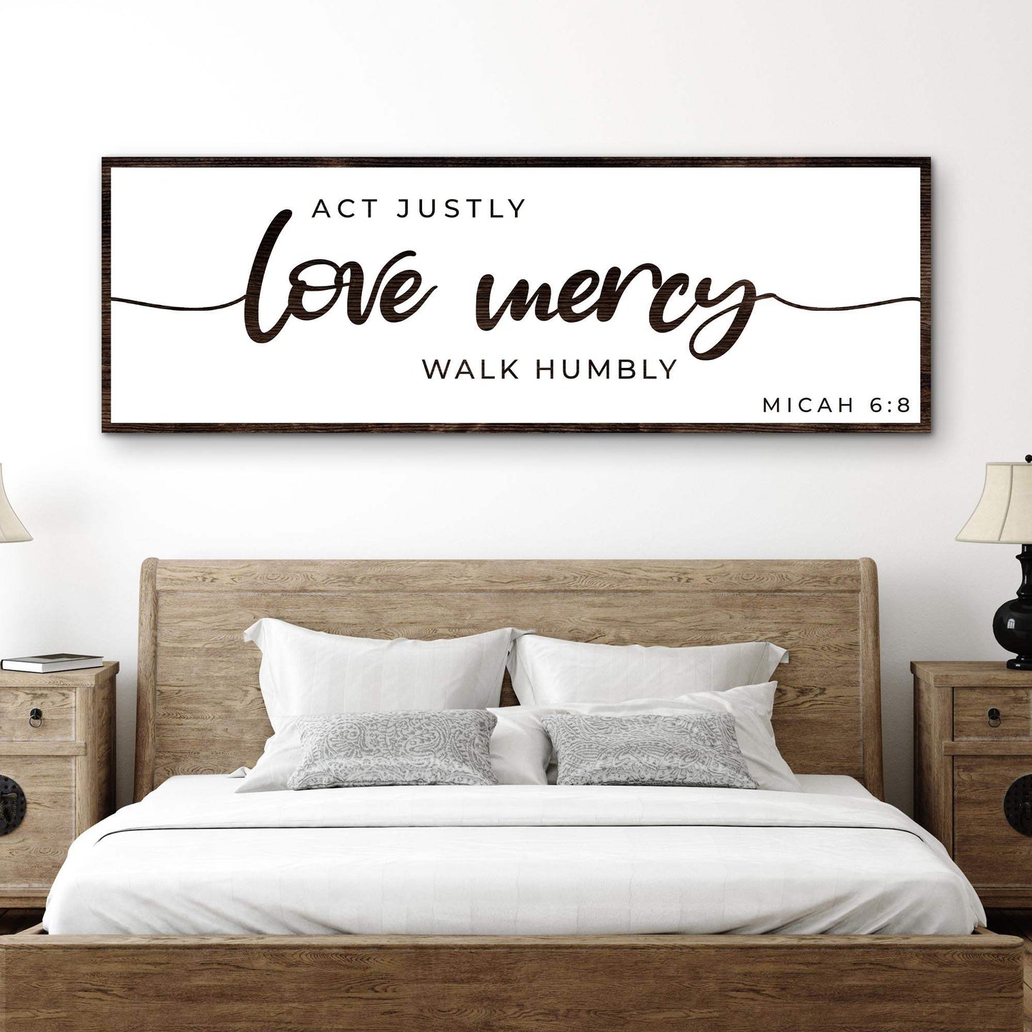 Act Justly Love Mercy Walk Humbly Faith Sign III - Tailored Canvases - Flyclothing LLC