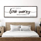 Act Justly Love Mercy Walk Humbly Faith Sign III - Tailored Canvases - Flyclothing LLC