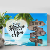 Mother's Day Sign My Greatest Blessings Call Me Mom - Tailored Canvases - Flyclothing LLC