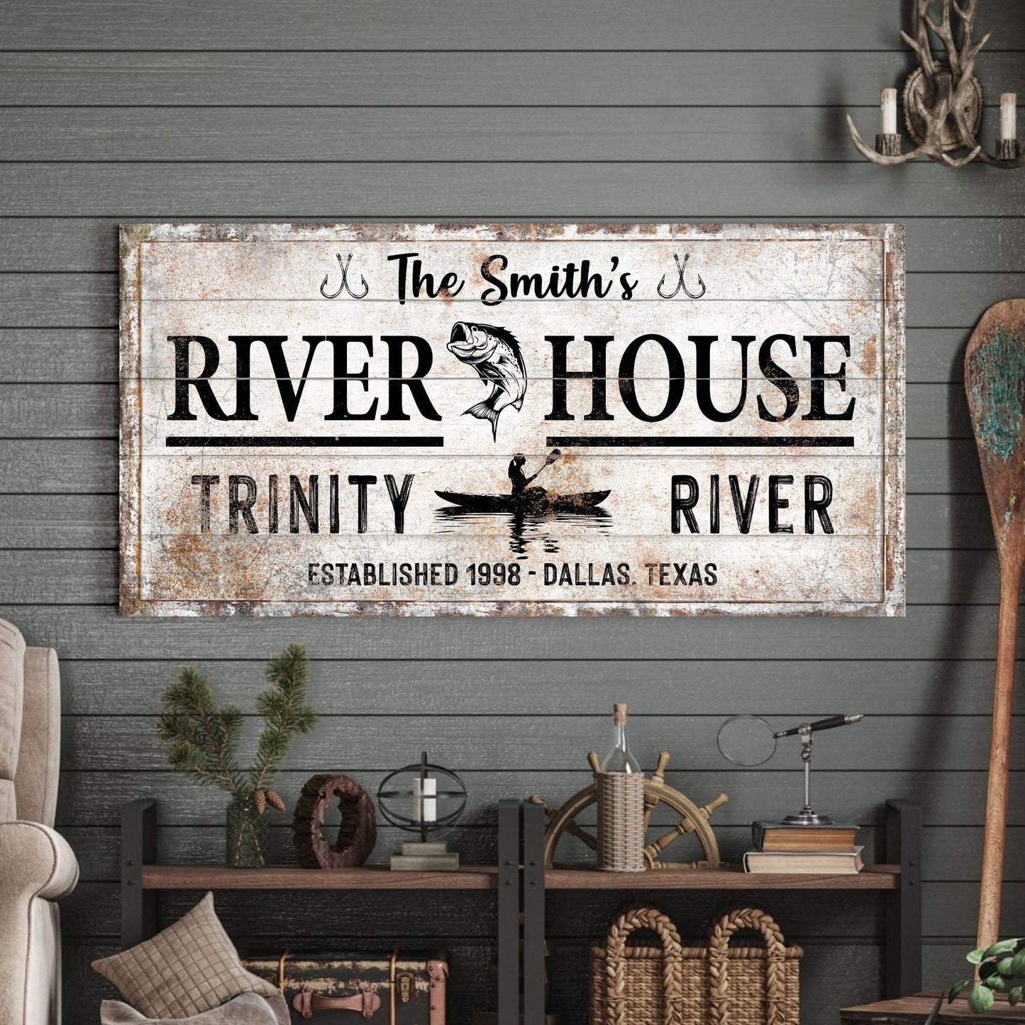 Personalized River House Sign II - Tailored Canvases - Flyclothing LLC