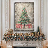 Vintage Christmas Tree With Gifts Wall Art III - Tailored Canvases - Flyclothing LLC