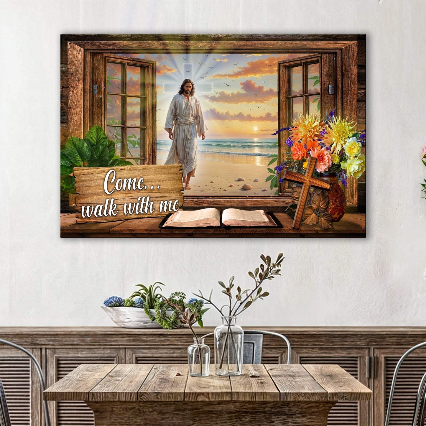 Come Walk With Me Jesus Faith Sign - Tailored Canvases - Flyclothing LLC