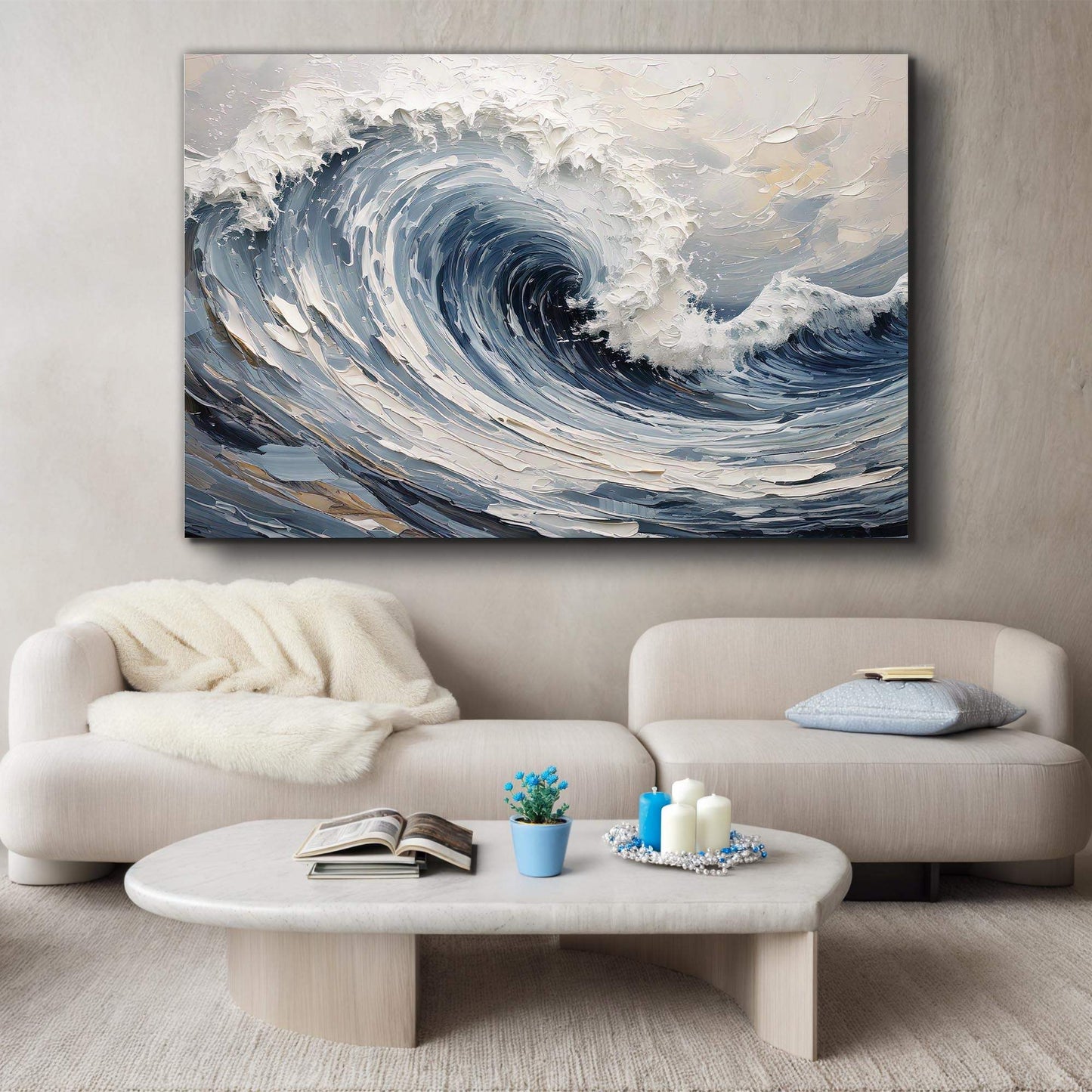 Modern Ocean Wave Wall Art - Tailored Canvases - Flyclothing LLC