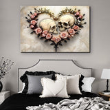Skull and Flowers Wall Art VI - Tailored Canvases - Flyclothing LLC