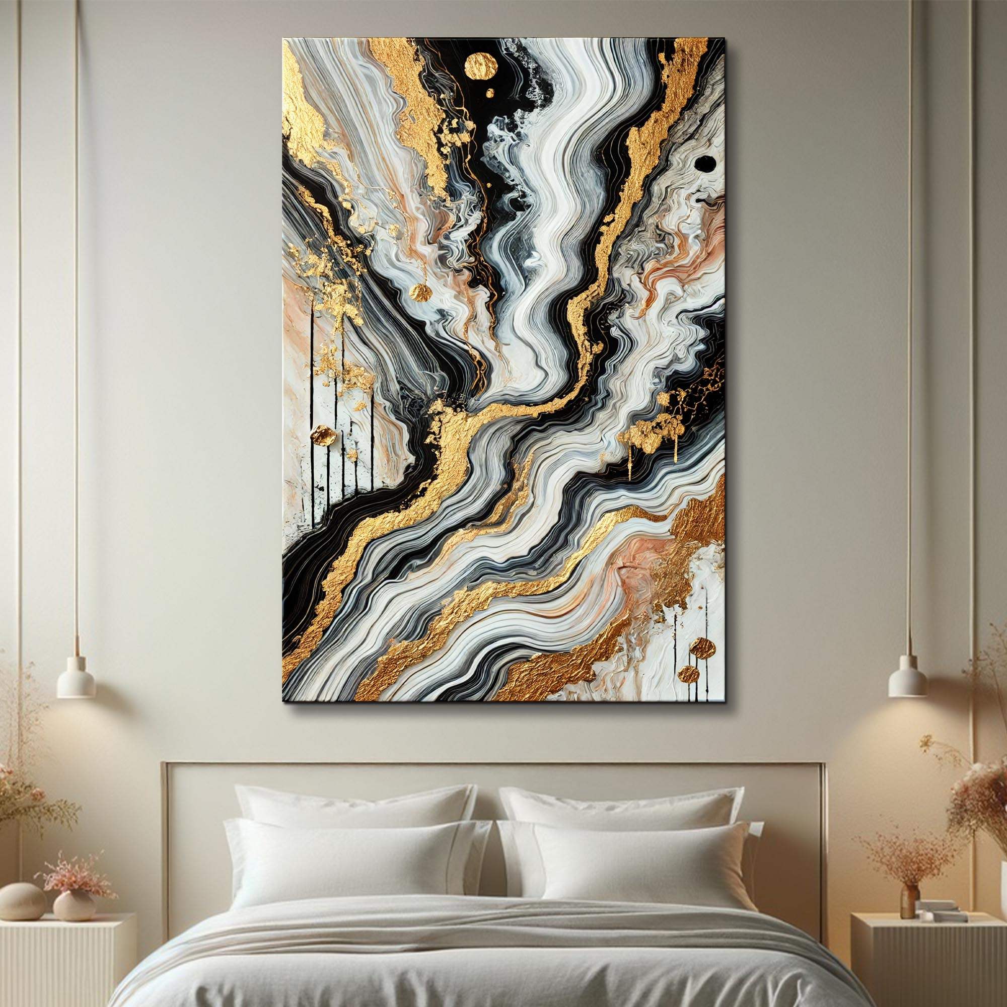 Modern Marble Effect Wall Art - Tailored Canvases - Flyclothing LLC