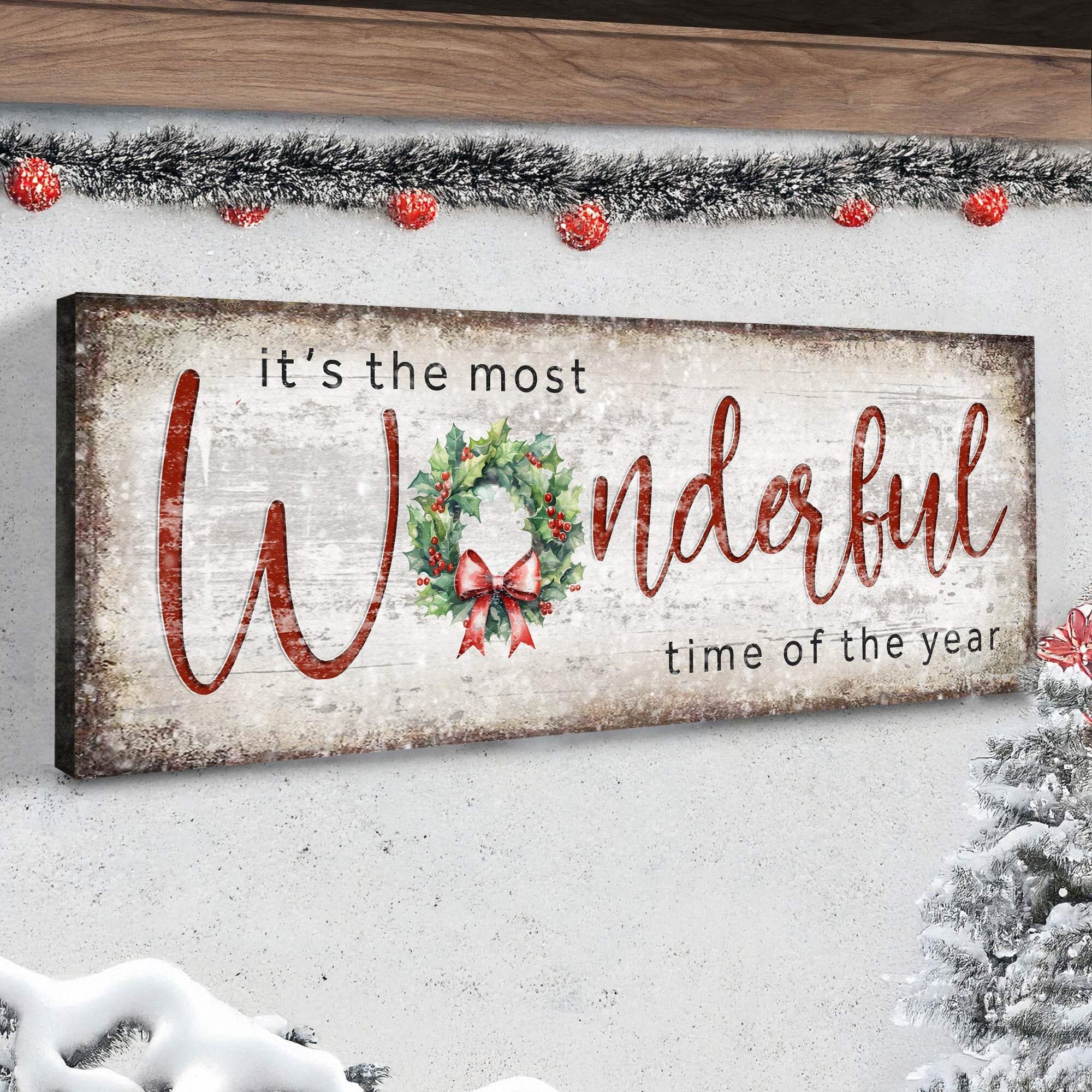 It's the most Wonderful Time of the Year Christmas Sign IV - Tailored Canvases - Flyclothing LLC