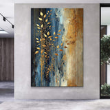 Modern Gold Leaves Wall Art - Tailored Canvases - Flyclothing LLC