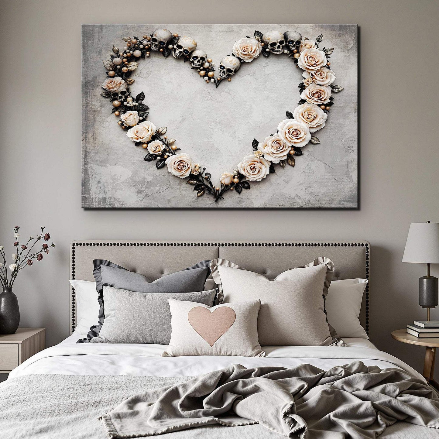 Skull and Flowers Wall Art XI - Tailored Canvases - Flyclothing LLC