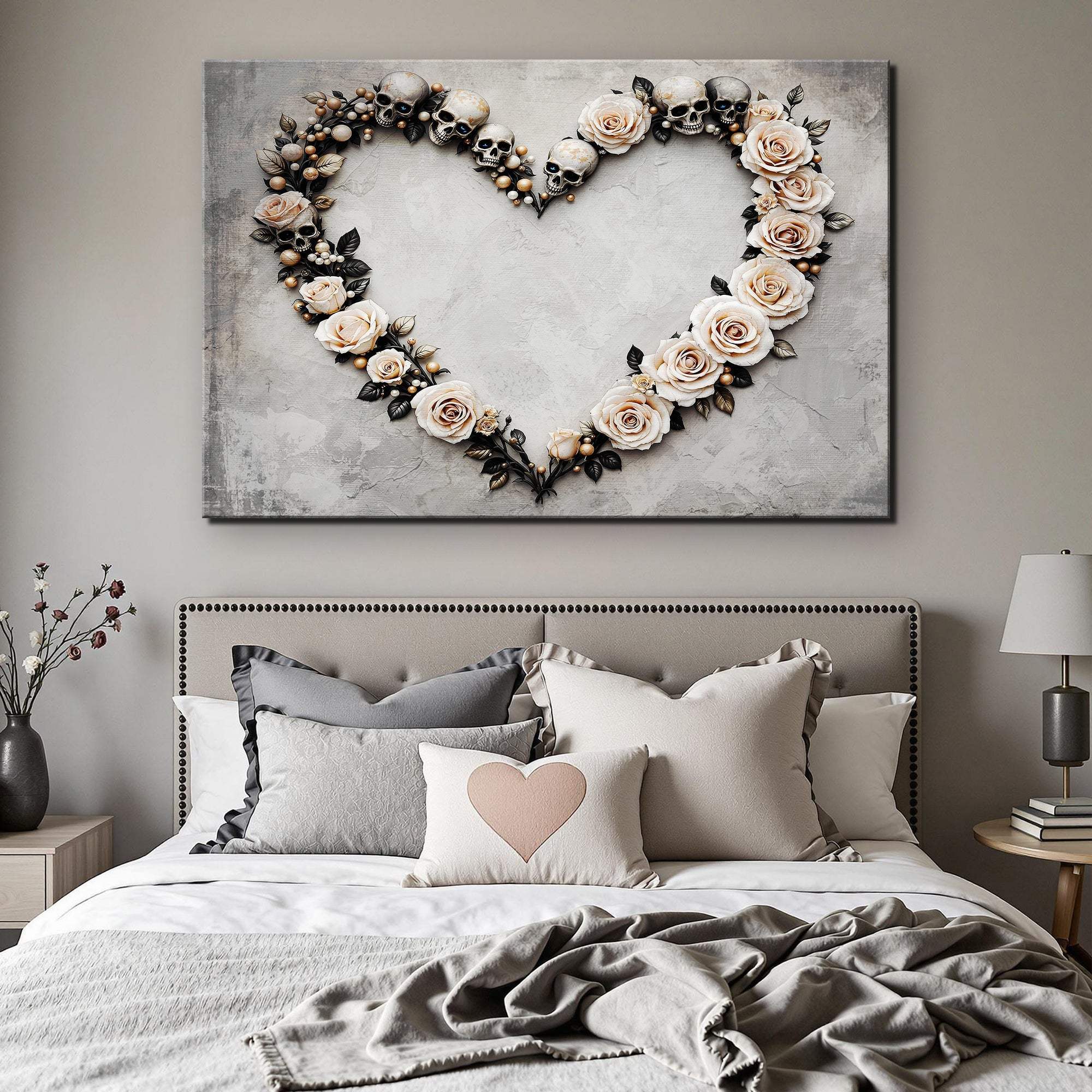 Skull and Flowers Wall Art XI - Tailored Canvases - Flyclothing LLC