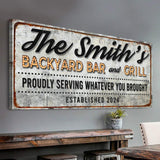 Backyard Bar & Grill Sign XX - Tailored Canvases - Flyclothing LLC