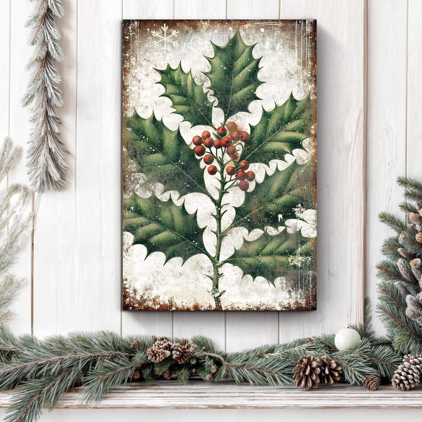 Christmas Holly Wall Art - Tailored Canvases - Flyclothing LLC