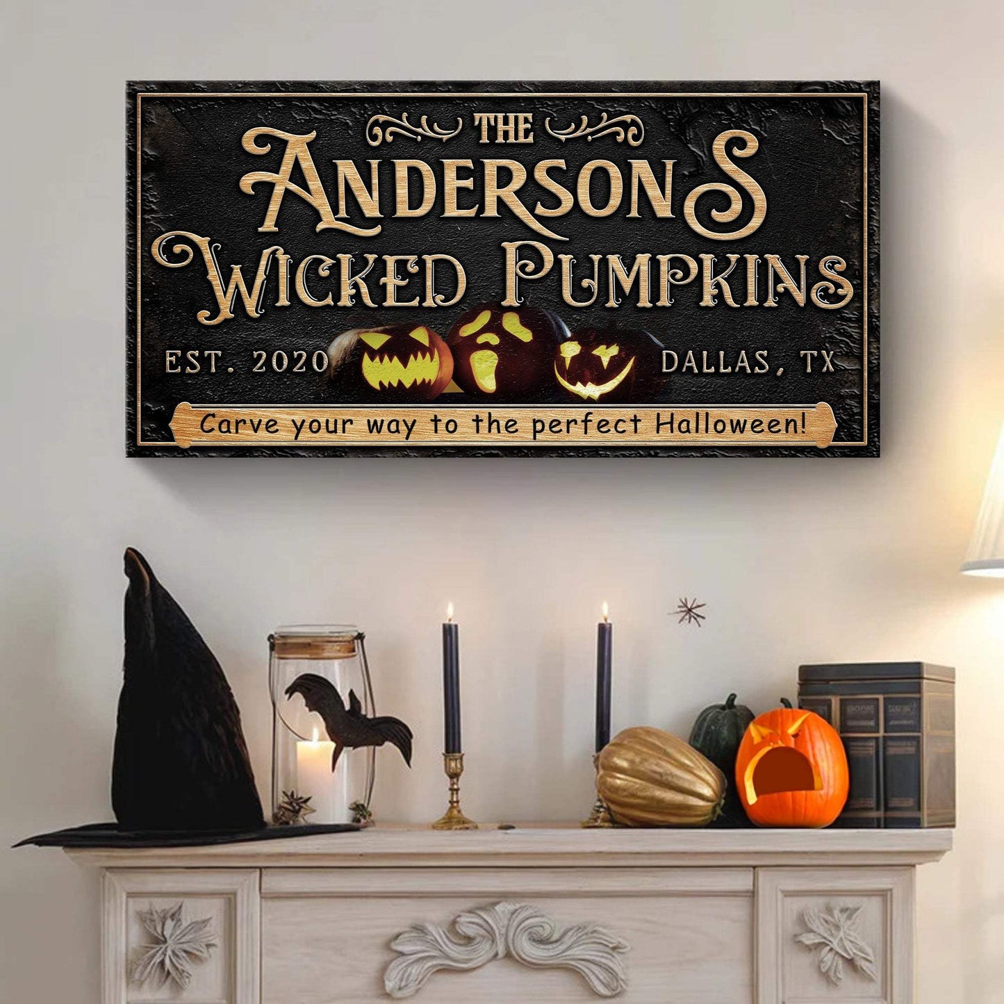 Personalized Wicked Pumpkins Halloween Sign - Tailored Canvases - Flyclothing LLC