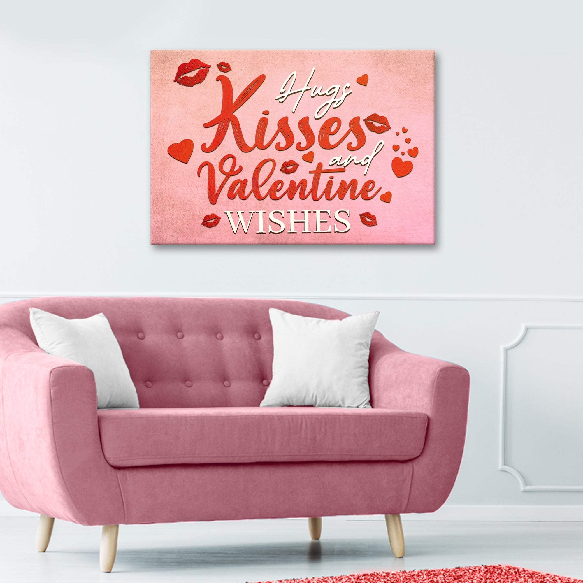 Hugs Kisses and Valentine Wishes Sign II - Tailored Canvases - Flyclothing LLC