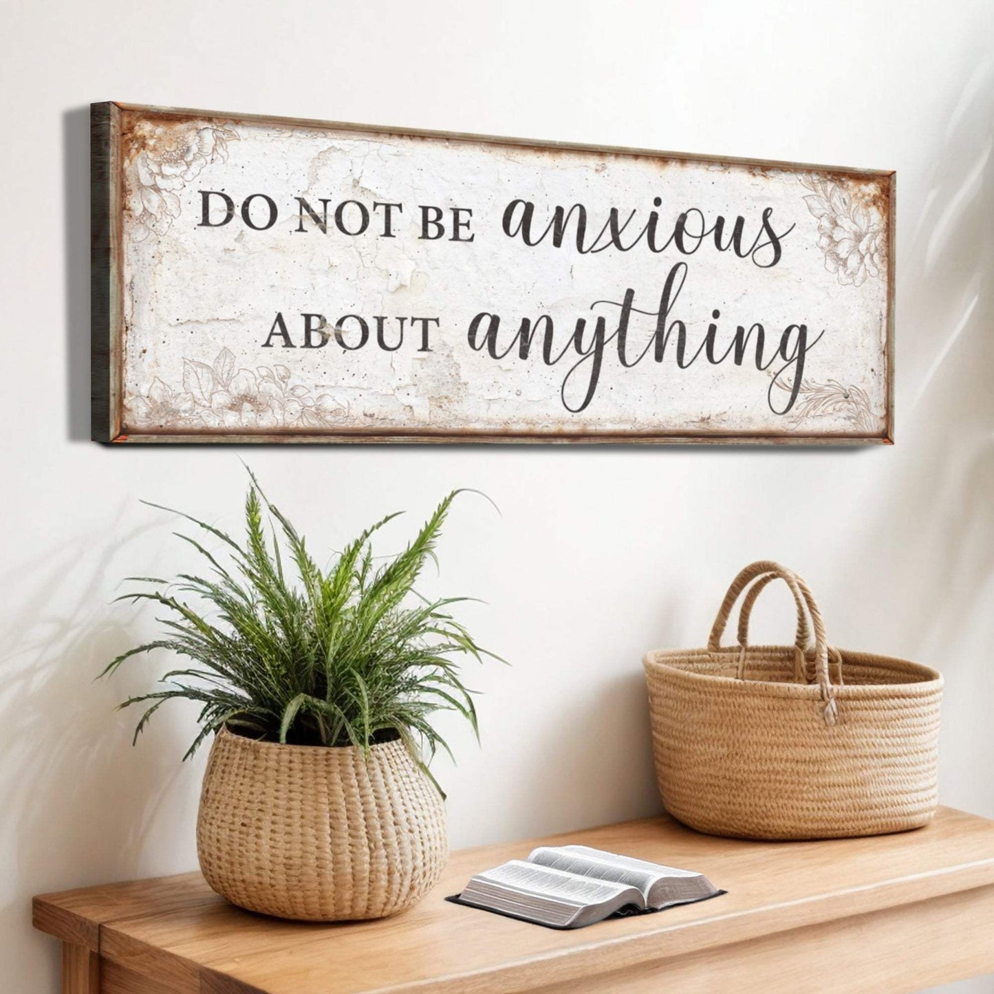 Do Not Be Anxious About Anything Faith Sign - Tailored Canvases - Flyclothing LLC